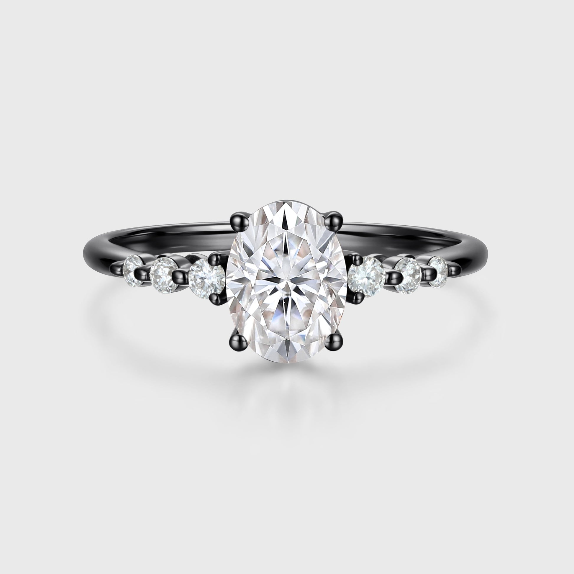 1.5Carat Oval cut Moissanite Engagement Ring