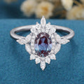 1.0Carat Oval cut Alexandrite Engagement ring