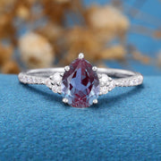 Pear cut Alexandrite Engagement ring