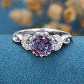 Round Cut Alexandrite Engagement Ring