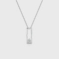 Round cut Moissanite Pendant Necklace with Diamonds Halo Accents