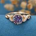 Round Cut Alexandrite Engagement Ring