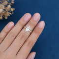 2PCS 1.5 Carat Oval cut Moissanite Engagement ring Bridal Set 