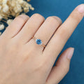 Round cut London Blue Topaz Engagement ring 