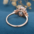 9*11mm 4 Carat Oval cut Moissanite Cluster Engagement ring 