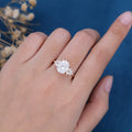 9*11mm 4 Carat Oval cut Moissanite Cluster Engagement ring 
