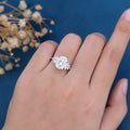 9*11mm Oval cut Moissanite Cluster Engagement ring 