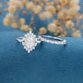 Oval cut Moissanite Engagement ring Bridal Set 