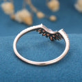 Moissanite | Opal | Moonstone Curved Wedding Band Ring 