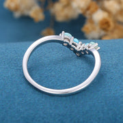 Opal | Turquoise | Moissanite Wedding Band Ring 
