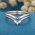 Double Diamond Curve Wedding Band Matching Engagement ring 