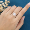 Oval cut Moissanite Cluster Engagement ring 