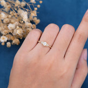 Round cut Moissanite Twisted Engagement Ring 