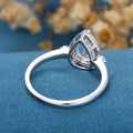 Pear cut Moonstone Halo Engagement Ring 