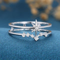 North star diamond Minimalist Engagement Ring 