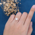 Oval cut Moissanite half eternity Engagement ring 
