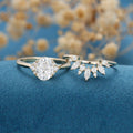 Oval cut Moissanite Engagement ring Bridal Set 