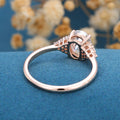 1.5 Carat Vintage Oval cut Moissanite Cluster Engagement Ring 