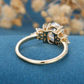 Oval cut Moissanite Cluster | Half Eternity Engagement ring 