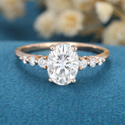 Oval cut Moissanite Engagement Ring 
