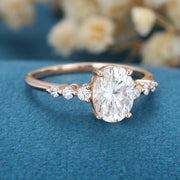 Oval cut Moissanite Engagement Ring 