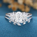 Oval cut Moissanite Engagement ring Bridal Set 