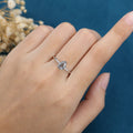 Pear cut Black Rutilated Quartz Engagement ring 