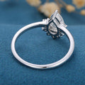 Pear cut Moissanite Halo Engagement ring 
