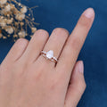1.5 Carat Pear cut Moissanite Engagement ring Bridal Set 