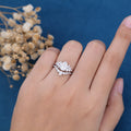 Pear Cut Moissanite Engagement ring Bridal Set 
