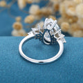 8*12mm Pear Moissanite Cluster Engagement ring 
