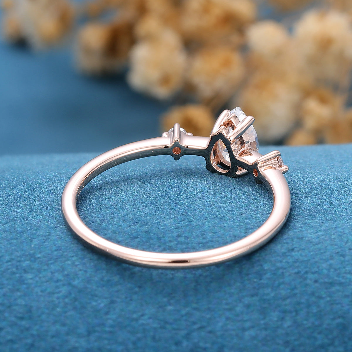 Pear cut Moissanite Engagement ring 