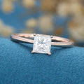 Princess cut Moissanite Solitaire Engagement Ring 