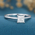 Princess cut Moissanite Solitaire Engagement ring 
