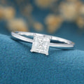 Princess cut Moissanite Solitaire Engagement ring 