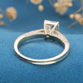 Radiant cut Moissanite Solitaire Engagement Ring 