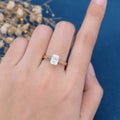 Radiant cut Moissanite Solitaire Engagement Ring 