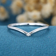 Diamond Curved Wedding Band Ring Matching Engagement ring 