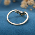 Marquise cut Moissanite Curved Wedding Band Ring 