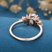 1.5 Carat Vintage Oval cut Moissanite Cluster Engagement Ring for Women 