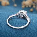 1.25 Carat Cushion cut Moissanite Halo Engagement Ring 