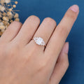 1.75 Carat Emerald cut Moissanite Cluster Engagement ring for Women 