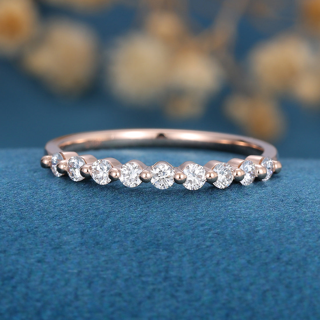 Moissanite | Diamond Half Eternity Wedding (Anniversary)Band 