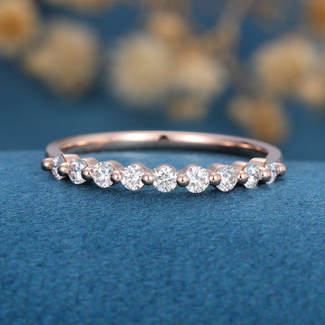 Moissanite | Diamond Half Eternity Wedding (Anniversary)Band 