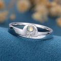 Round cut Opal Engagement Ring 