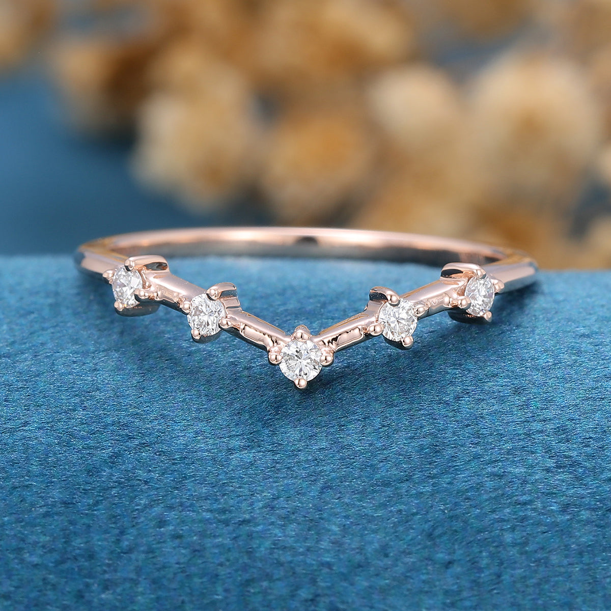 Diamond Curved Wedding Band Ring Matching Engagement ring 