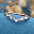 Diamond Curved Wedding Band Ring Matching Engagement ring 