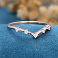 Diamond Curved Wedding Band Ring Matching Engagement ring 
