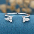 Marquise Moissanite | Diamond Open Wedding Band Ring 