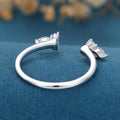 Marquise Moissanite | Diamond Open Wedding Band Ring 